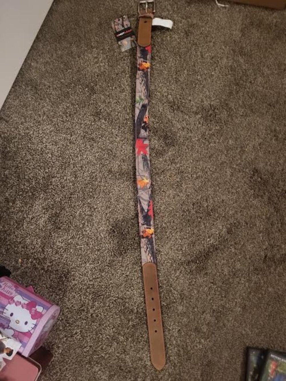 Womens Hotleaf Camouflage Canvas and Leather Vibrant Leaves Print Belt Size M